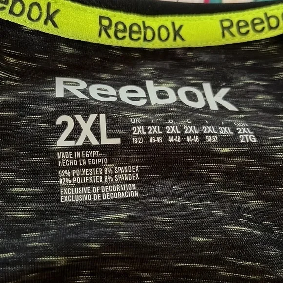 Reebok Mens XXL Black Space Dye Speedwick Athletic T-Shirt #310 - Picture 15 of 15